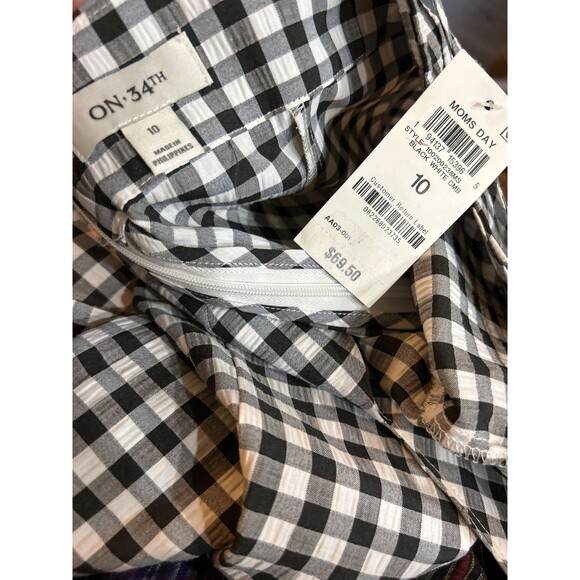 On 34th Macy’s Women's Gingham High-Low Midi Slip Dress size 10 NWT Cotton Blend - Picture 8 of 9